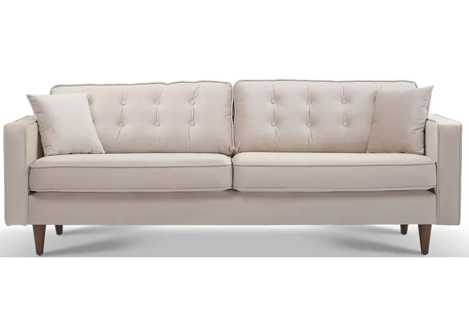 Oregon Beige Velvet Sofa