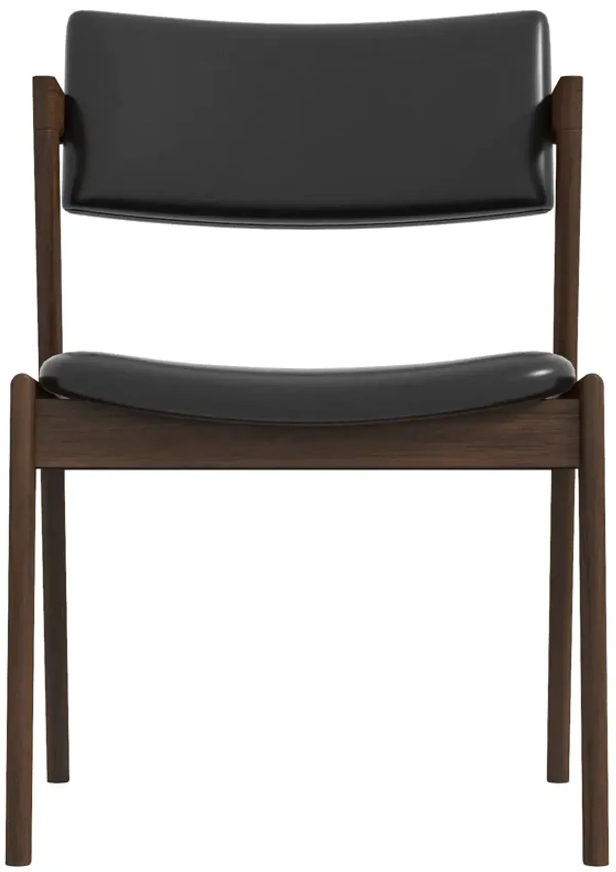 Ricco Dining Chair Black Leather Set of 2