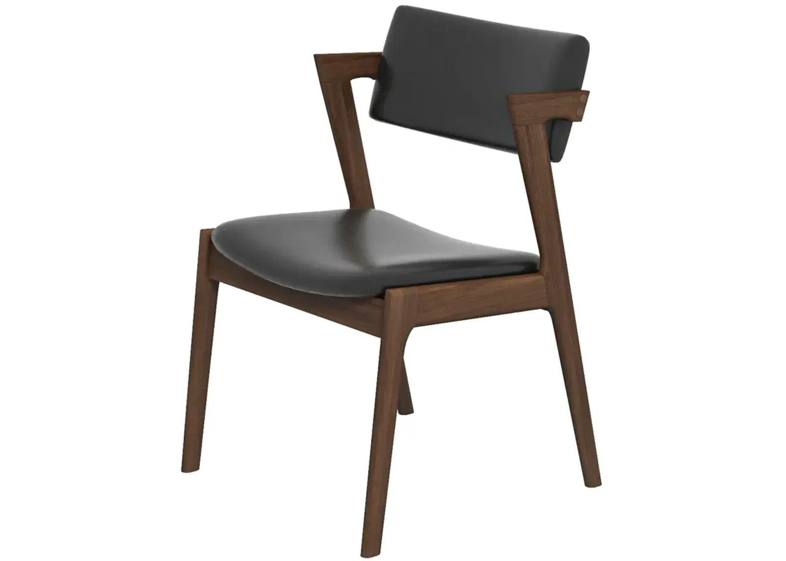 Ricco Dining Chair Black Leather Set of 2