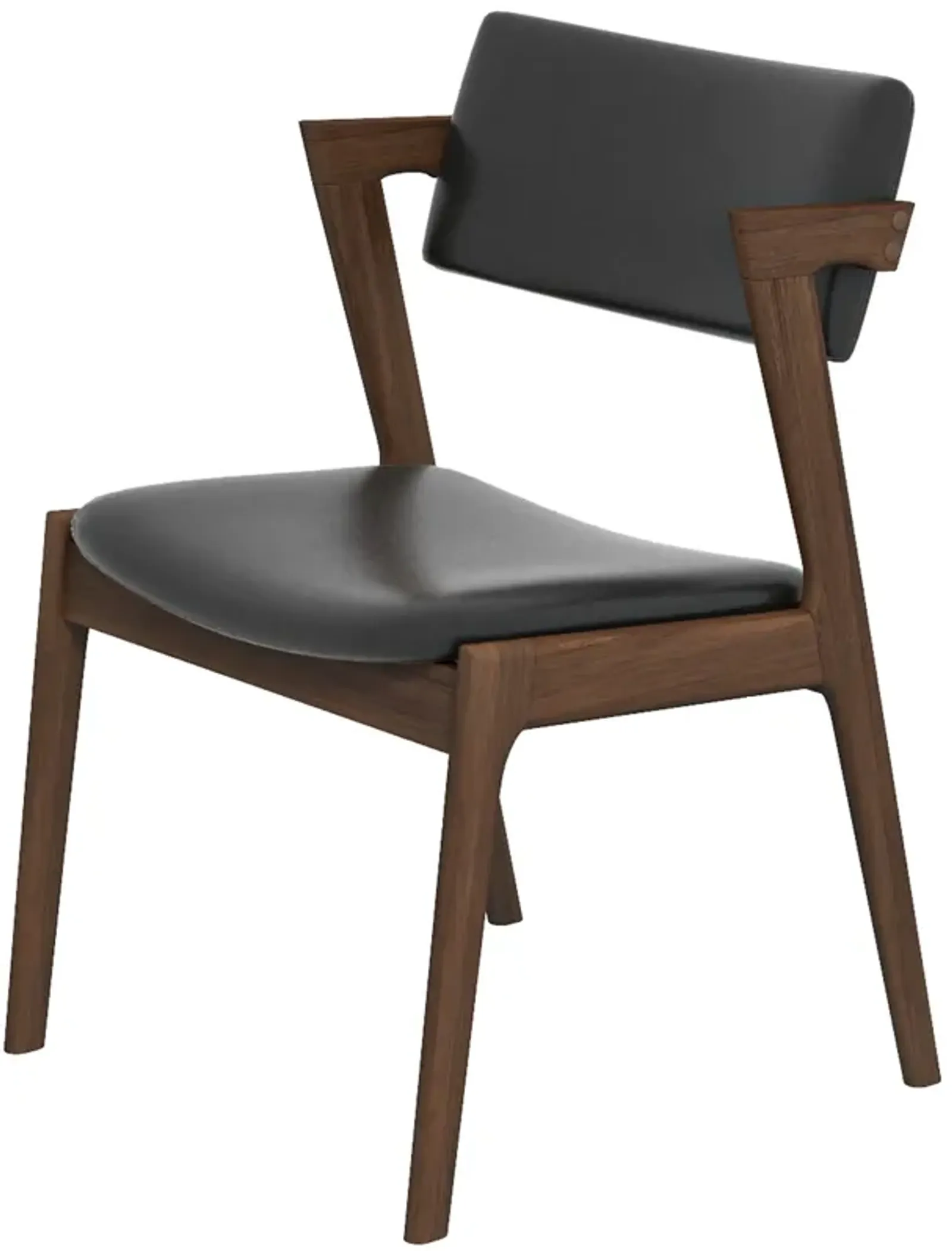 Ricco Dining Chair Black Leather Set of 2