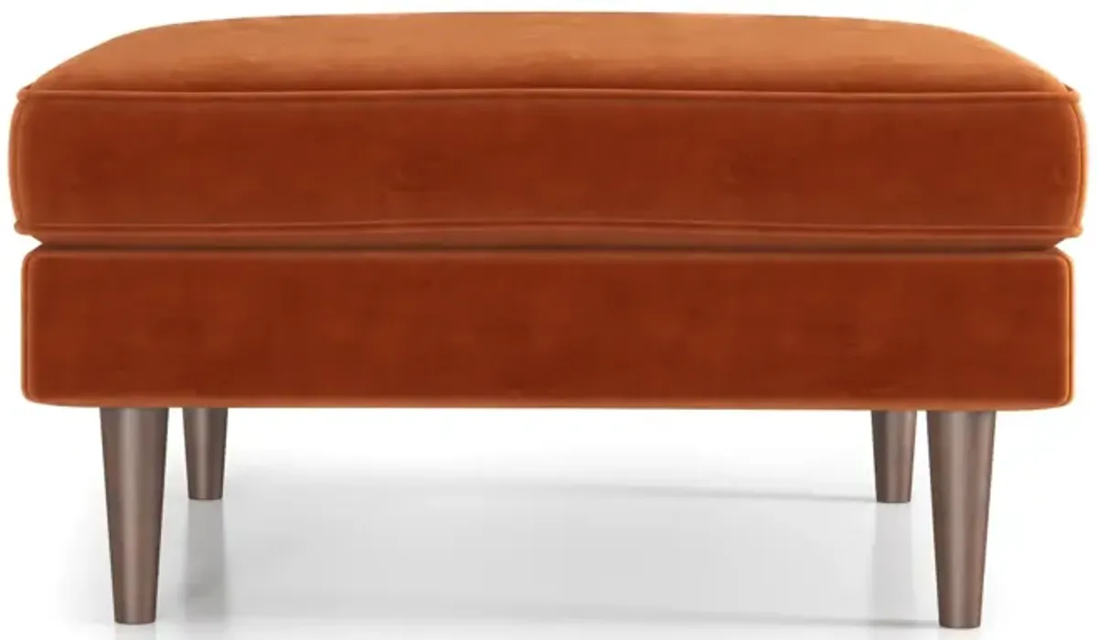 Fordham Burnt Orange Velvet Ottoman