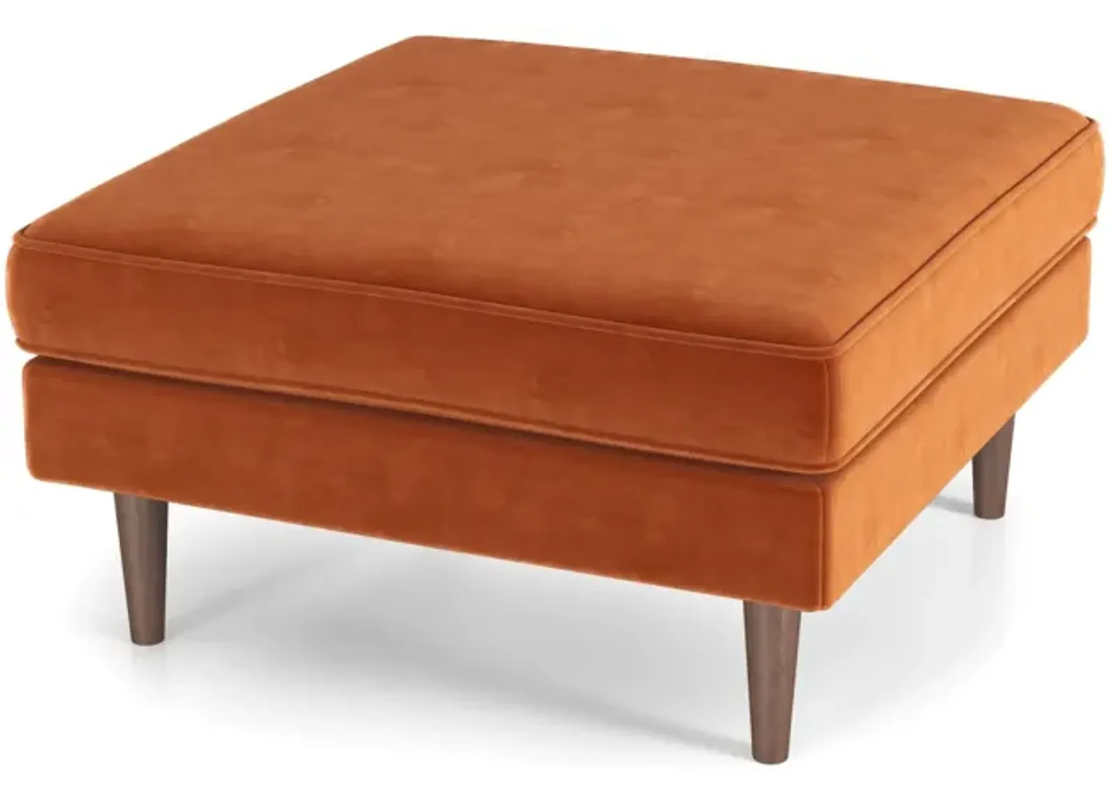 Fordham Burnt Orange Velvet Ottoman