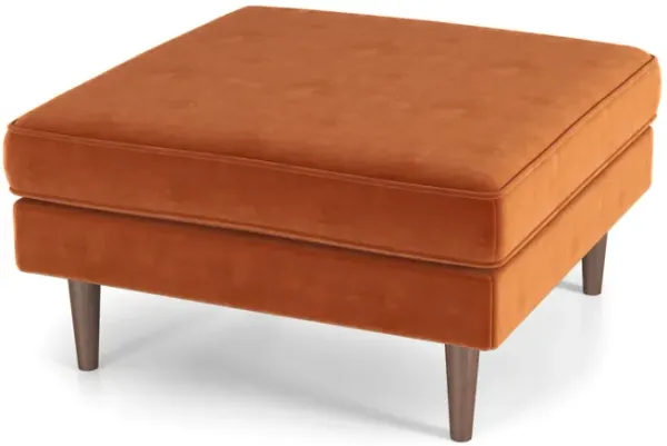 Fordham Burnt Orange Velvet Ottoman