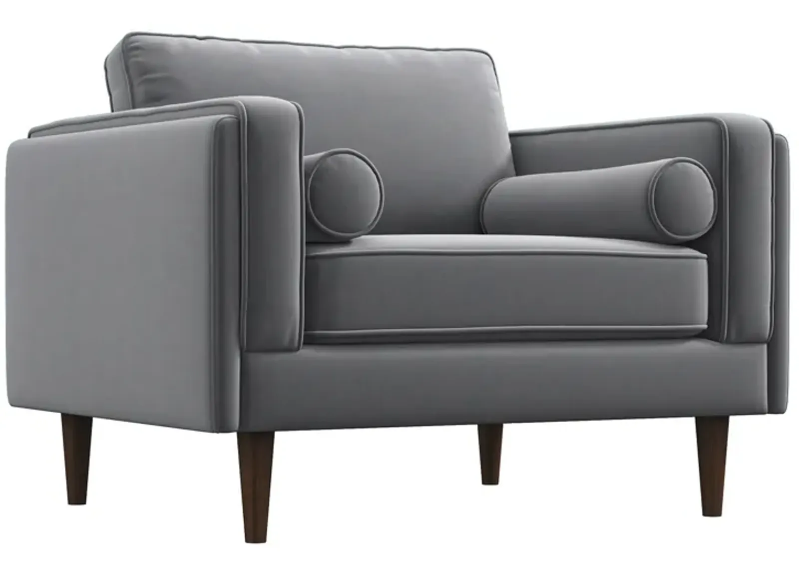 Fordham Grey Velvet Lounge Chair