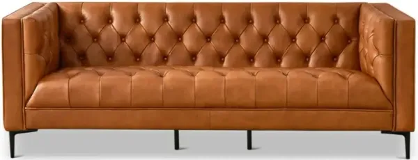Houston Cognac Leather Modern Sofa