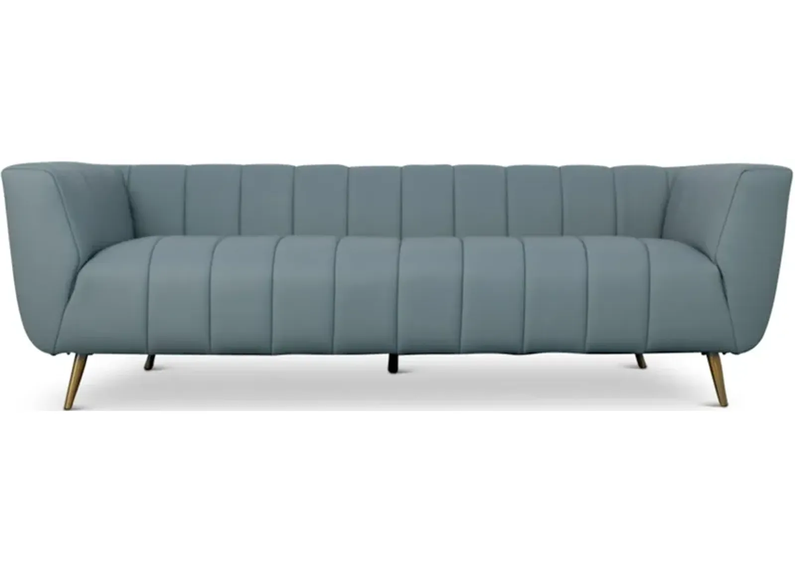 Clodine Blue Leather Sofa