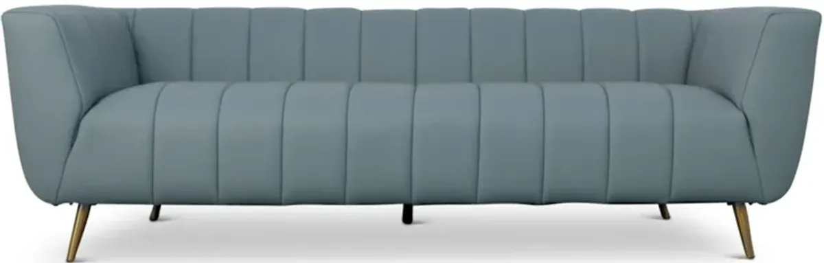 Clodine Blue Leather Sofa