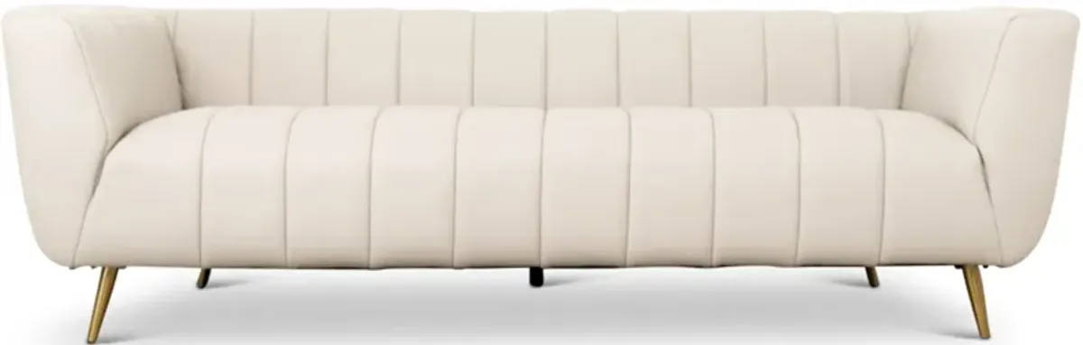 Clodine Cream Leather Sofa