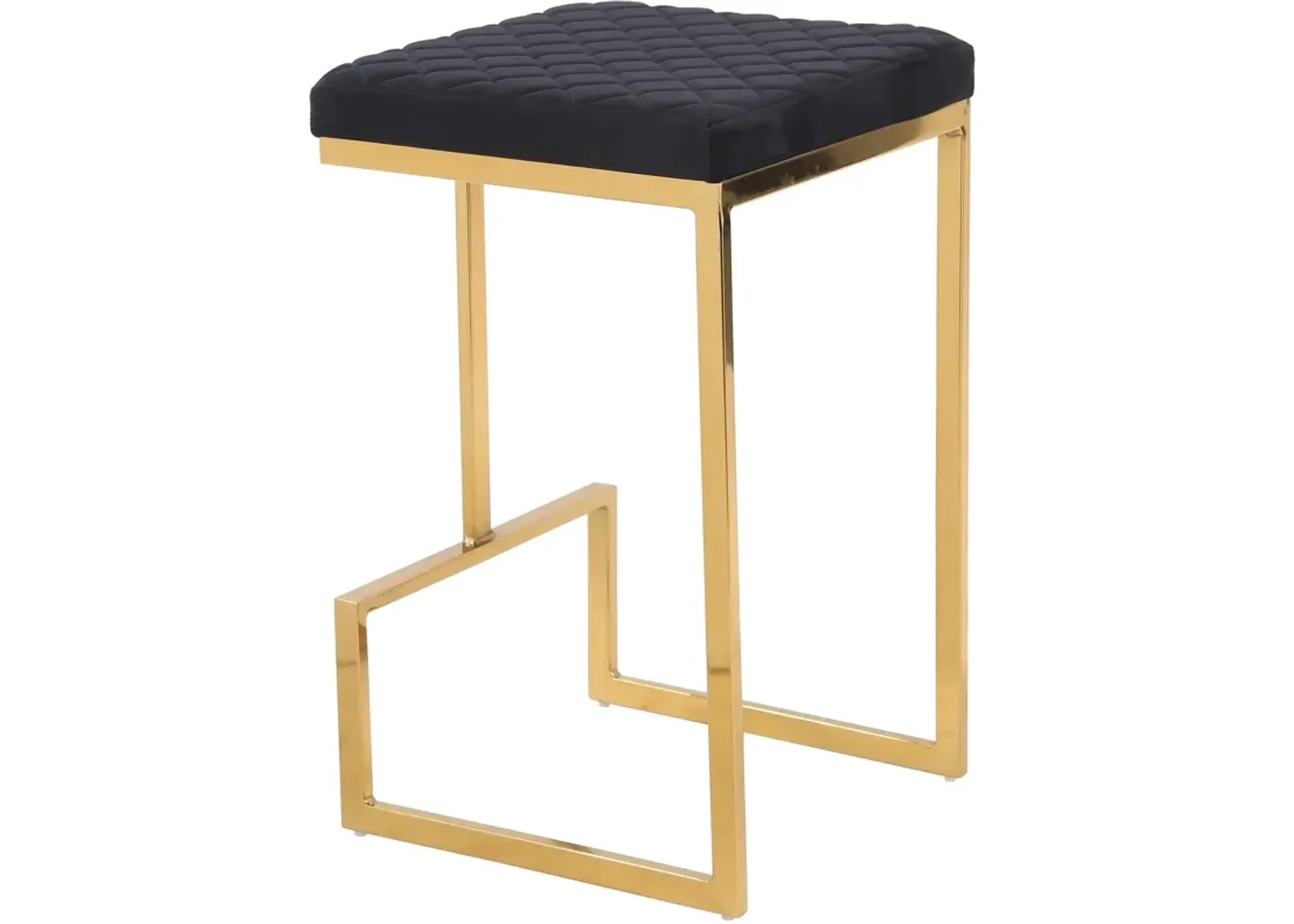 Felicia Black Velvet Counter Stool