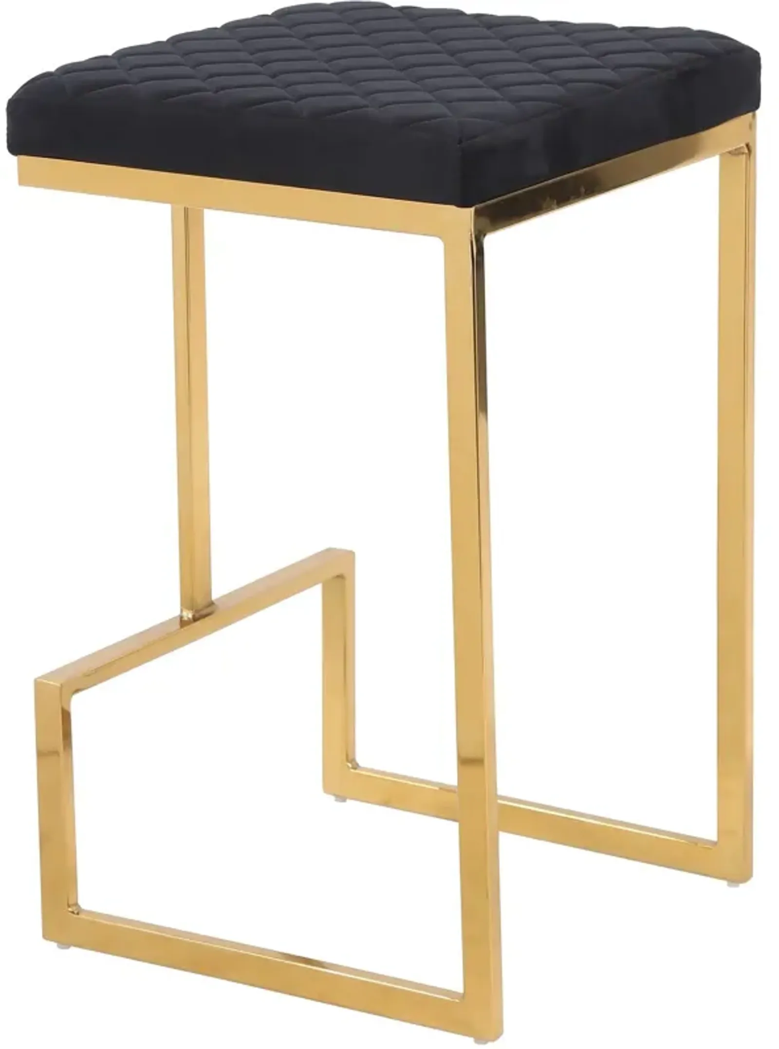 Felicia Black Velvet Counter Stool