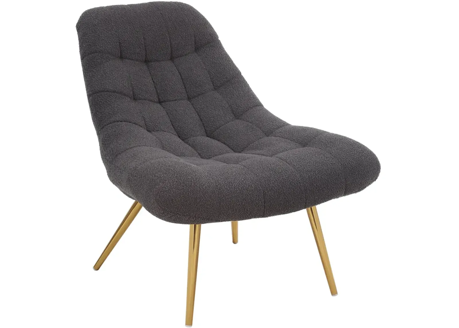 Edna Grey Boucle Lounge Chair