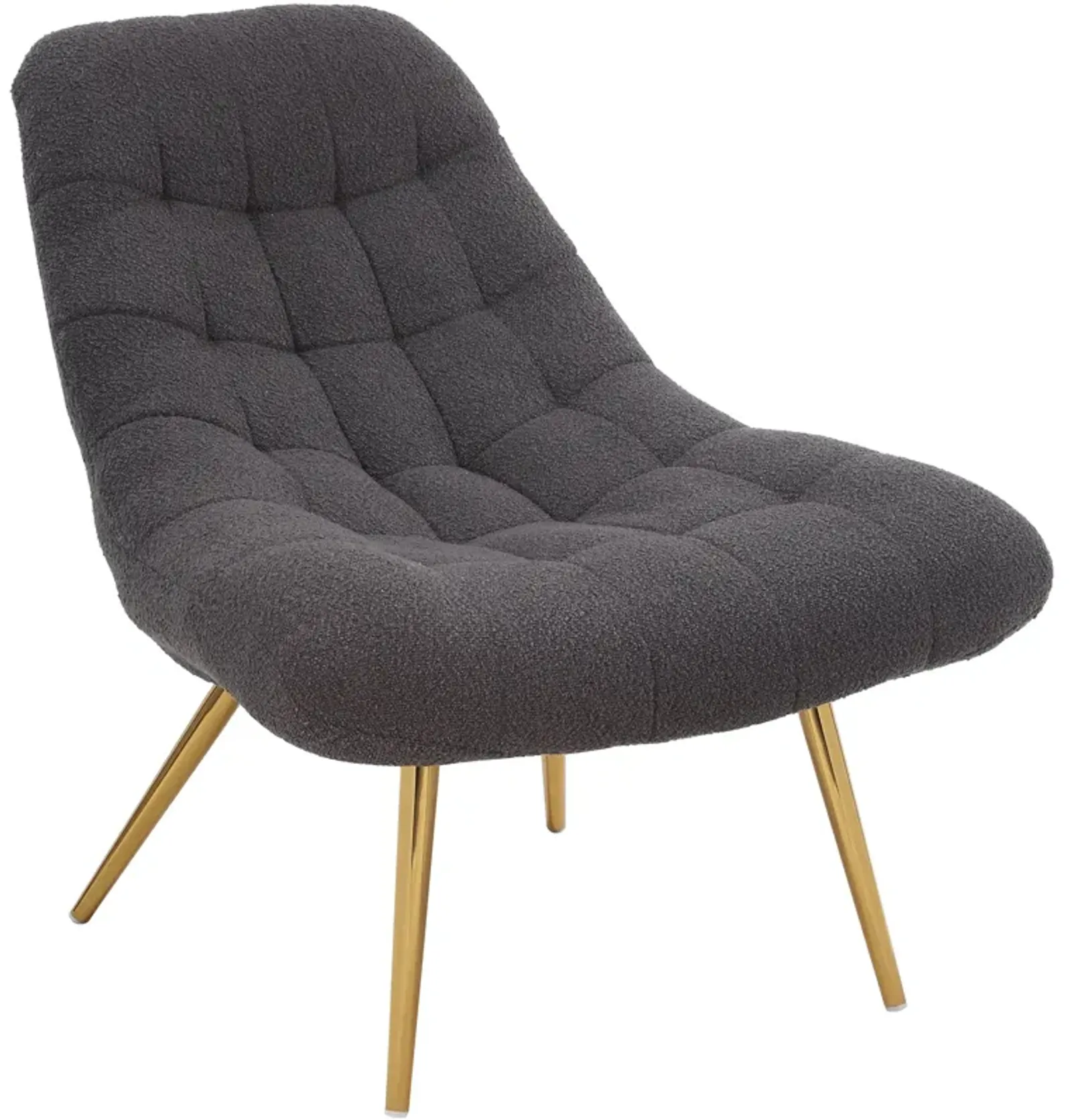 Edna Grey Boucle Lounge Chair