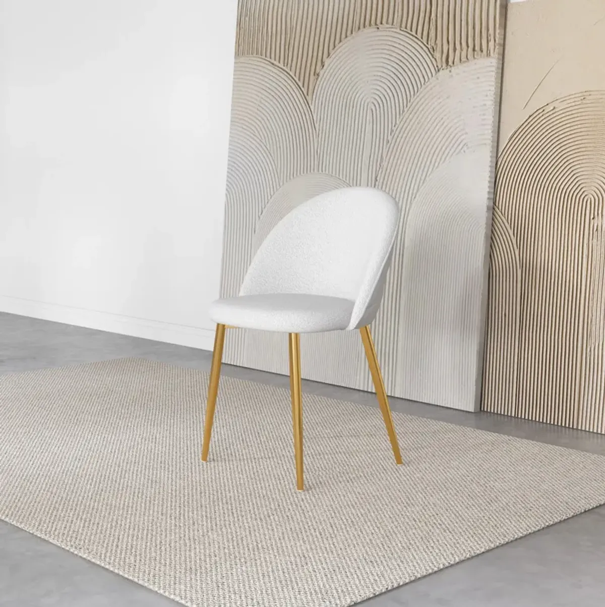 Vanessa Dining Chair Beige Boucle