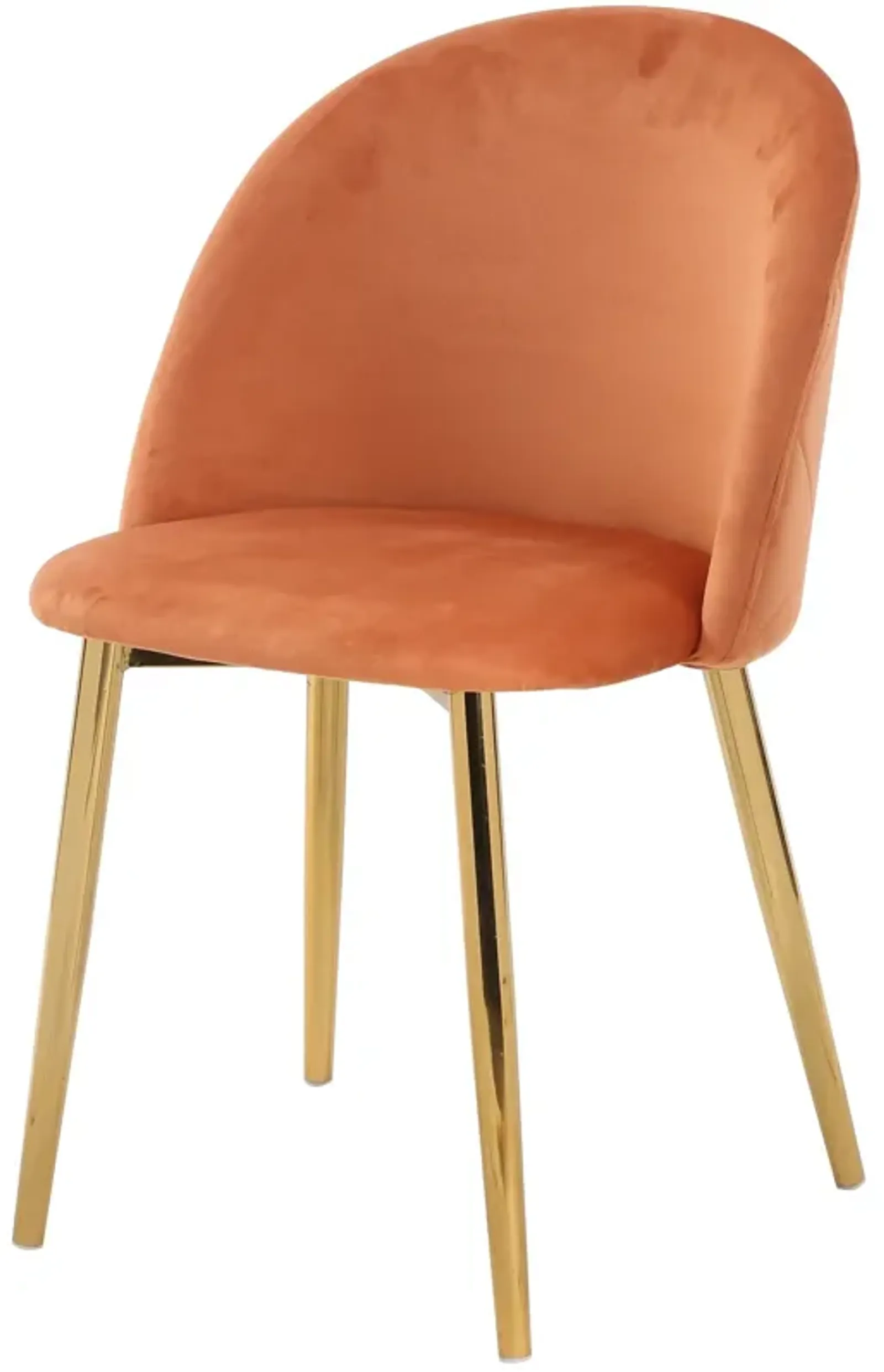 Vanessa Orange Velvet Dining Chair