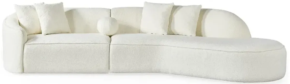Galleria White Boucle Sectional Sofa XL