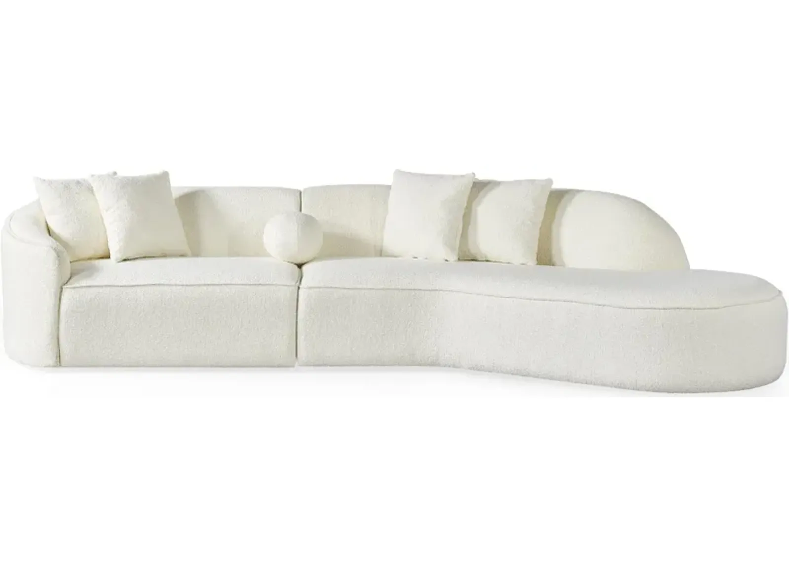 Galleria White Boucle Sectional Sofa XL