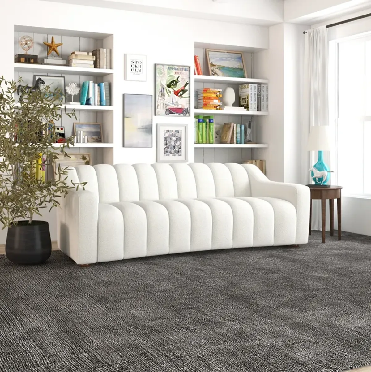 Bari Cream Boucle Sofa