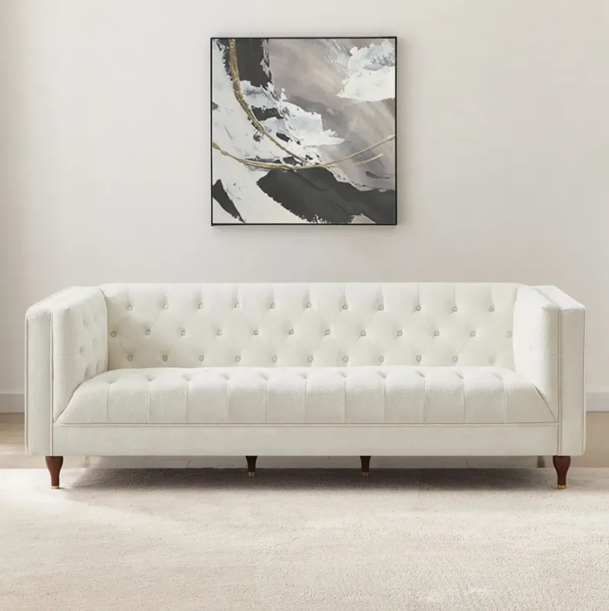 Houston White Teddy Modern Sofa