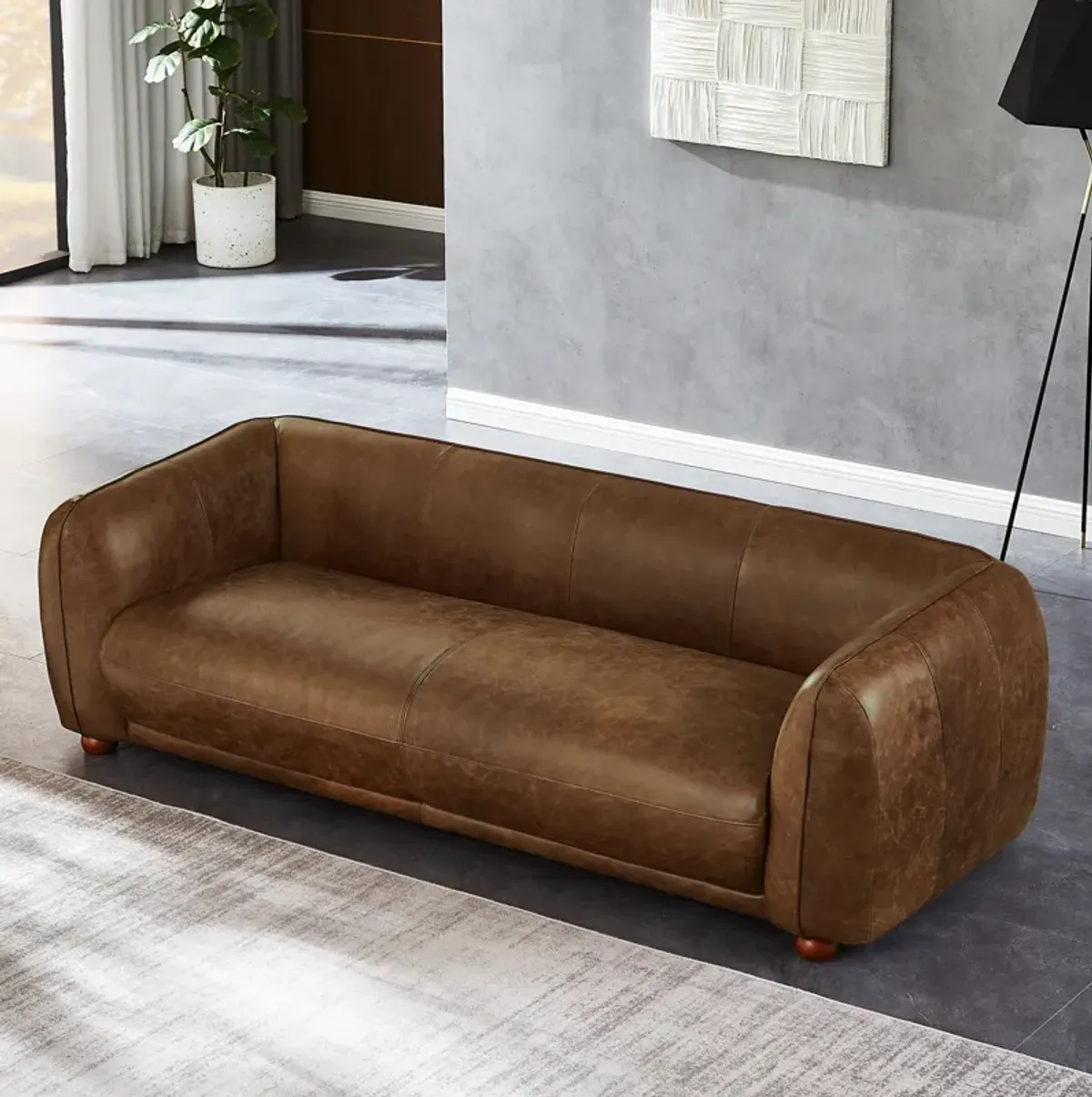 Miller Brown Leather Sofa