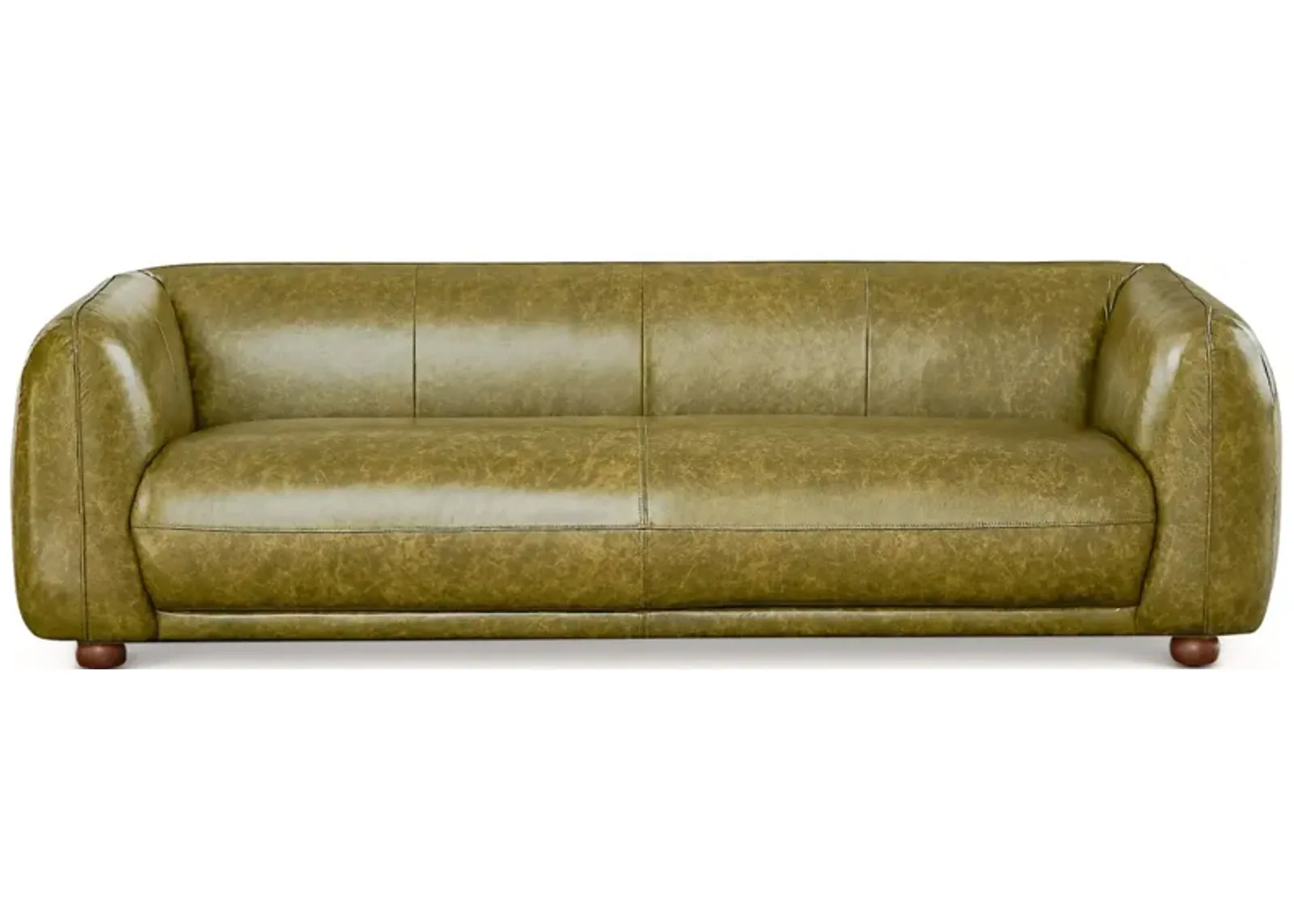 Miller Green Leather Sofa