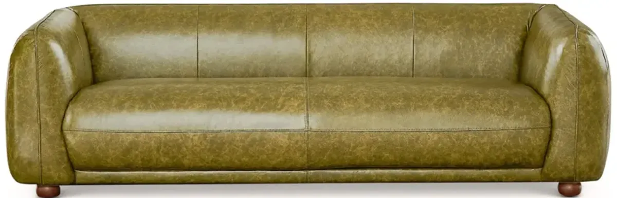 Miller Green Leather Sofa