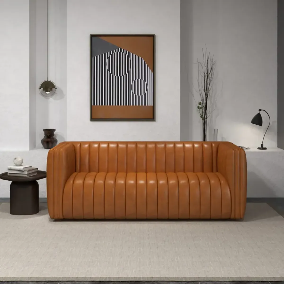 Rosslyn Cognac Leather Sofa