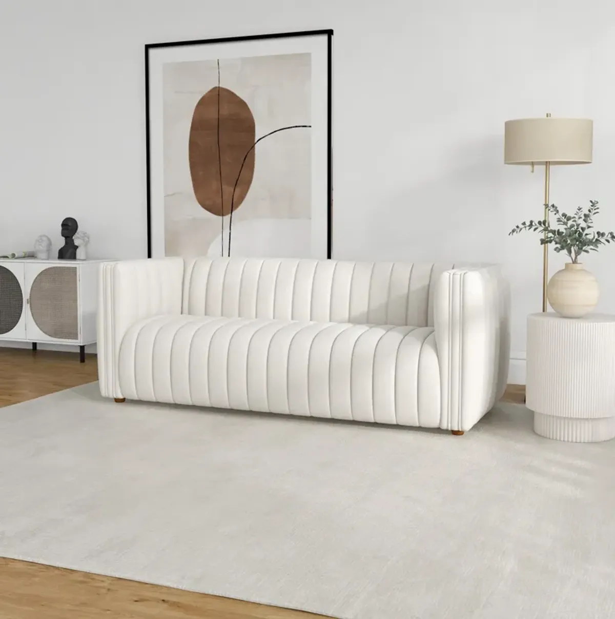 Rosslyn White Boucle Sofa