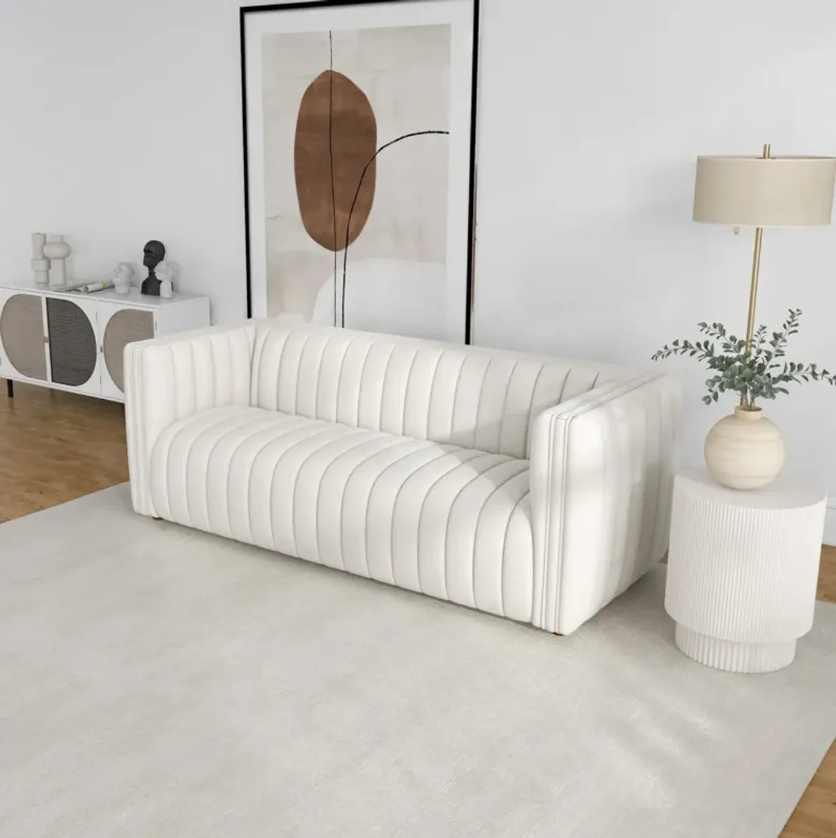 Rosslyn White Boucle Sofa