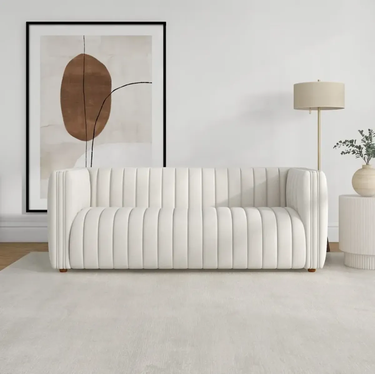 Rosslyn White Boucle Sofa