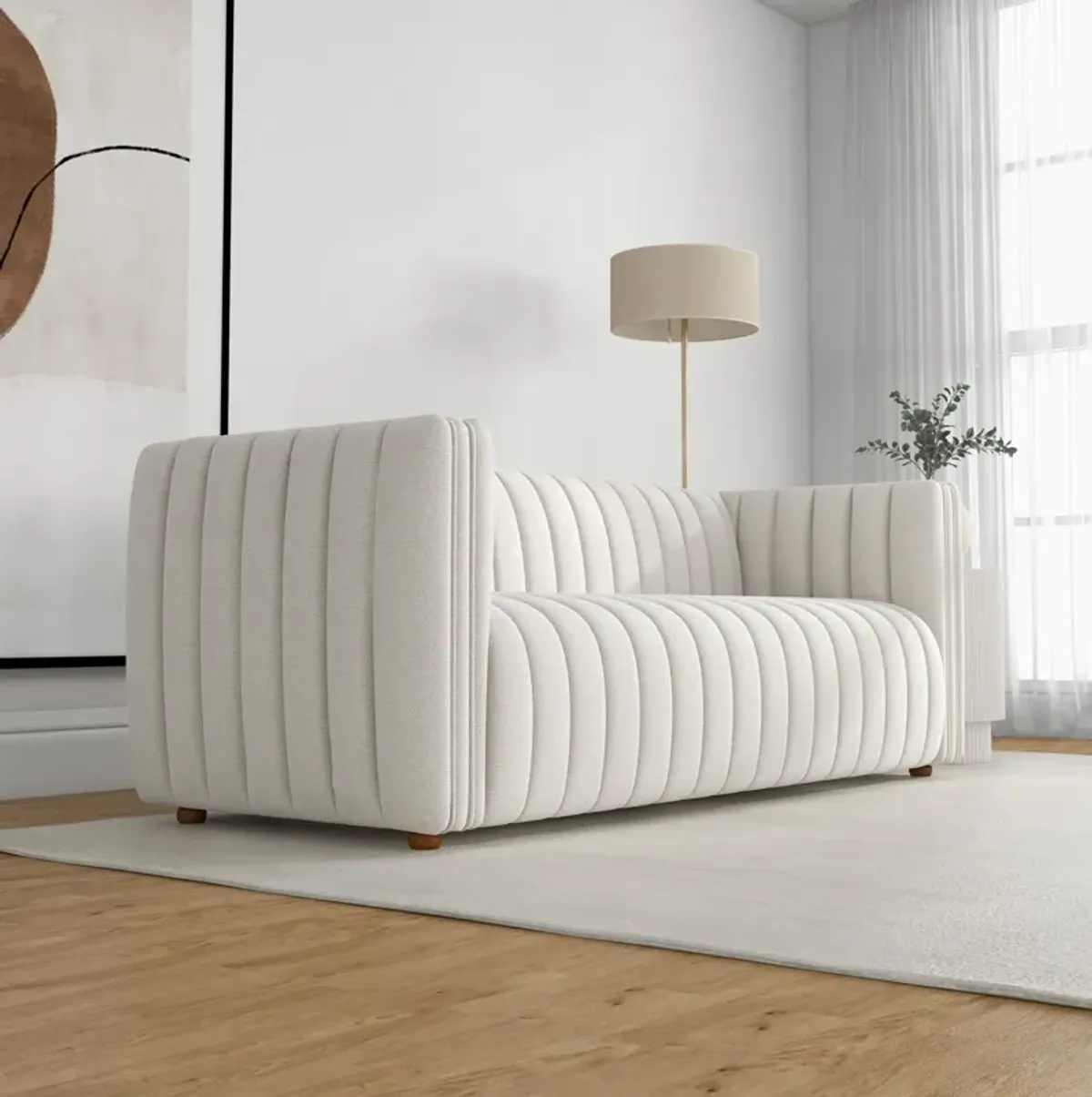 Rosslyn White Boucle Sofa