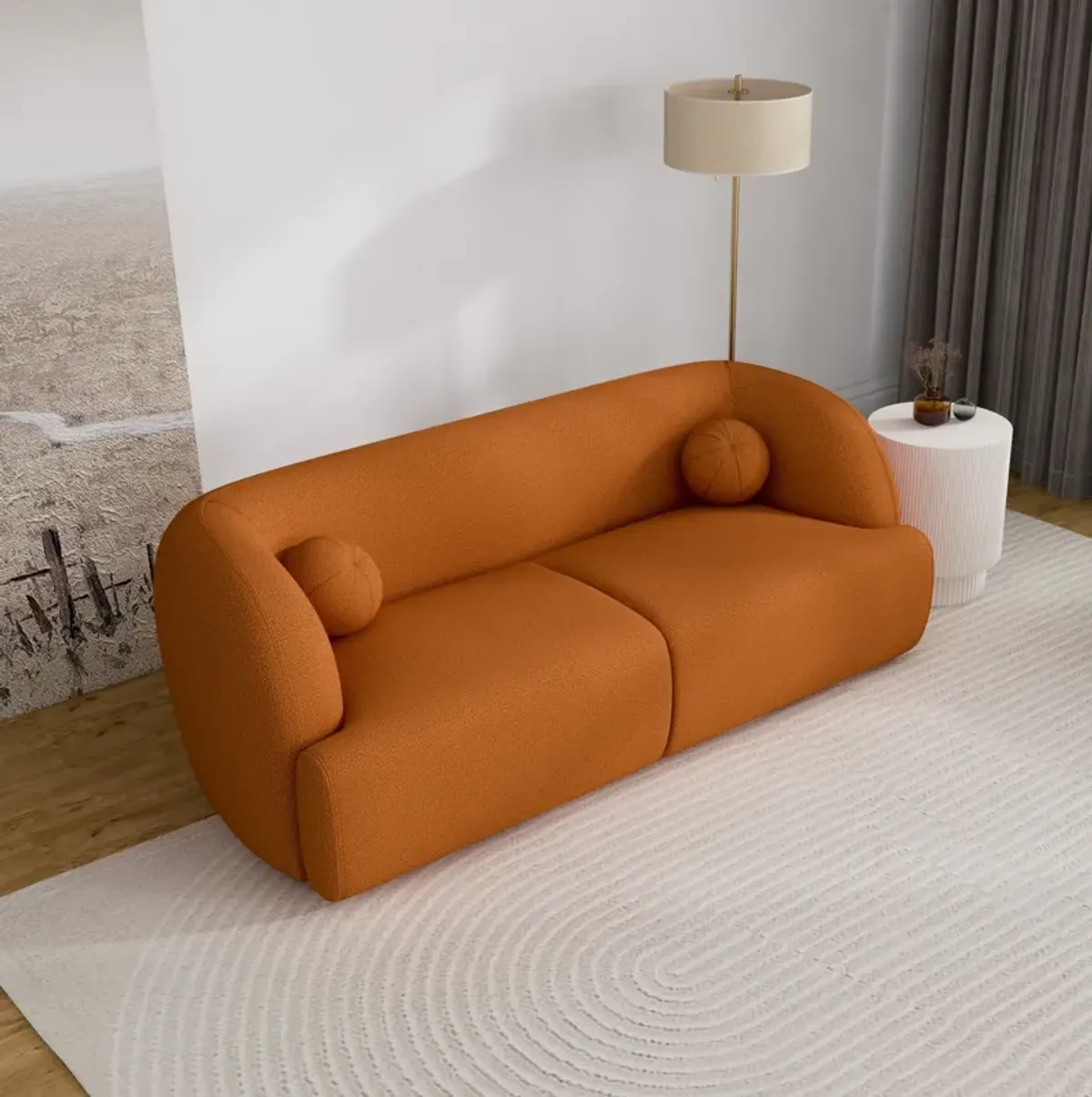 Quinn Sofa - Burnt Orange Boucle