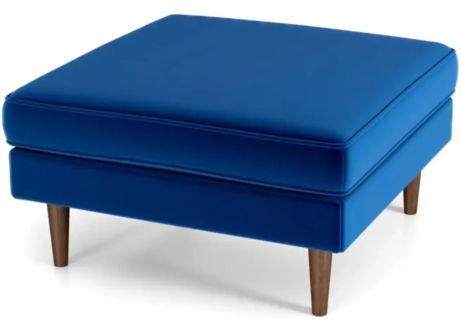 Fordham Blue Velvet Ottoman