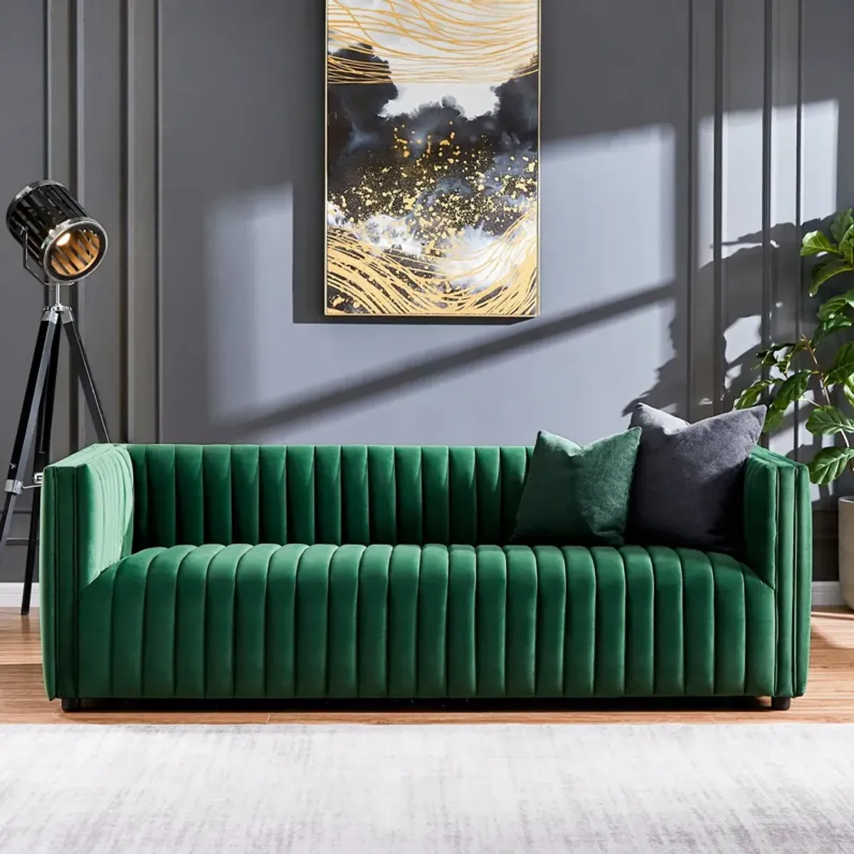 Sierra Dark Green Velvet Sofa