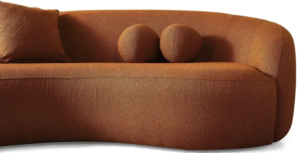 Blair Orange Boucle Japandi Sofa