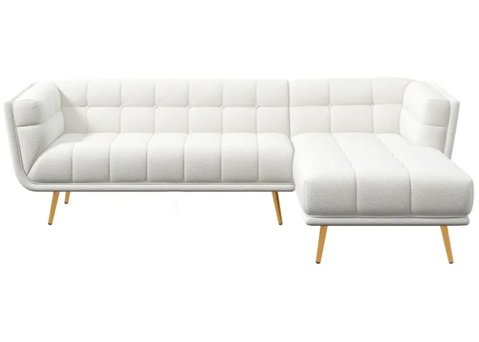 Kano L Shape Sectional Cream Boucle Sofa Right Facing Chaise