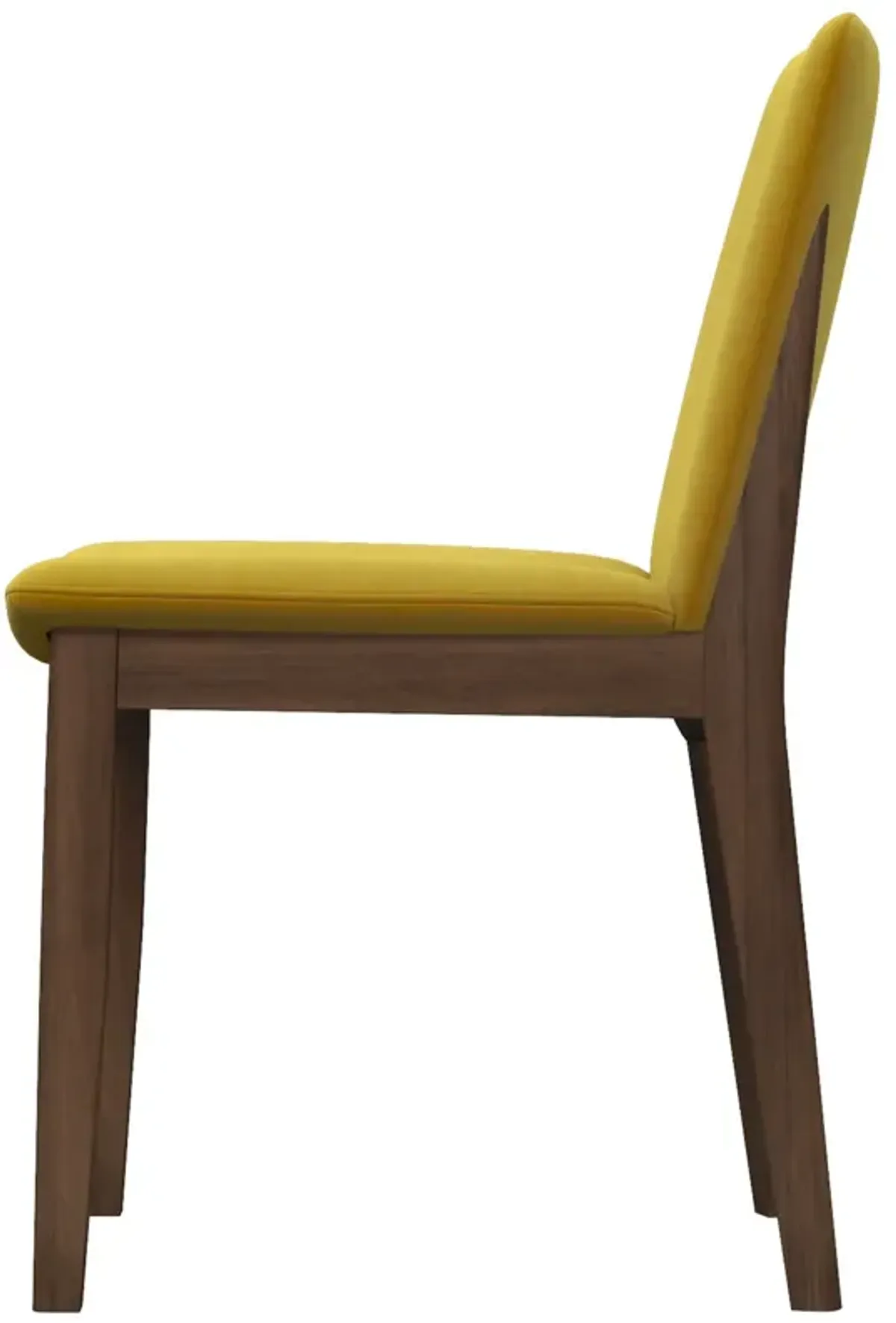 Virginia Dining Chair Dark Yellow Velvet Set of 2