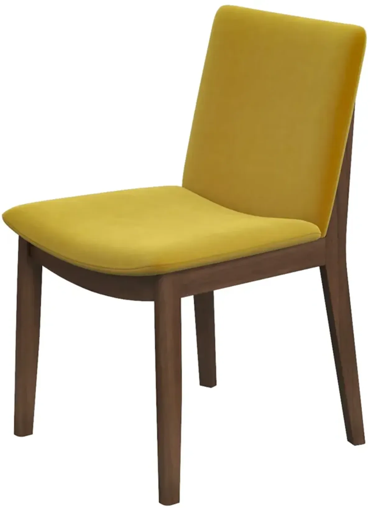 Virginia Dining Chair Dark Yellow Velvet Set of 2