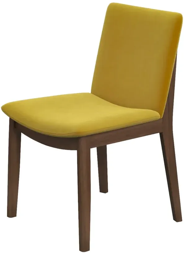 Virginia Dining Chair Dark Yellow Velvet Set of 2