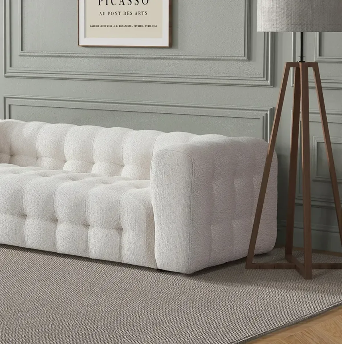 Marceille Modern Boucle Sofa in Cream