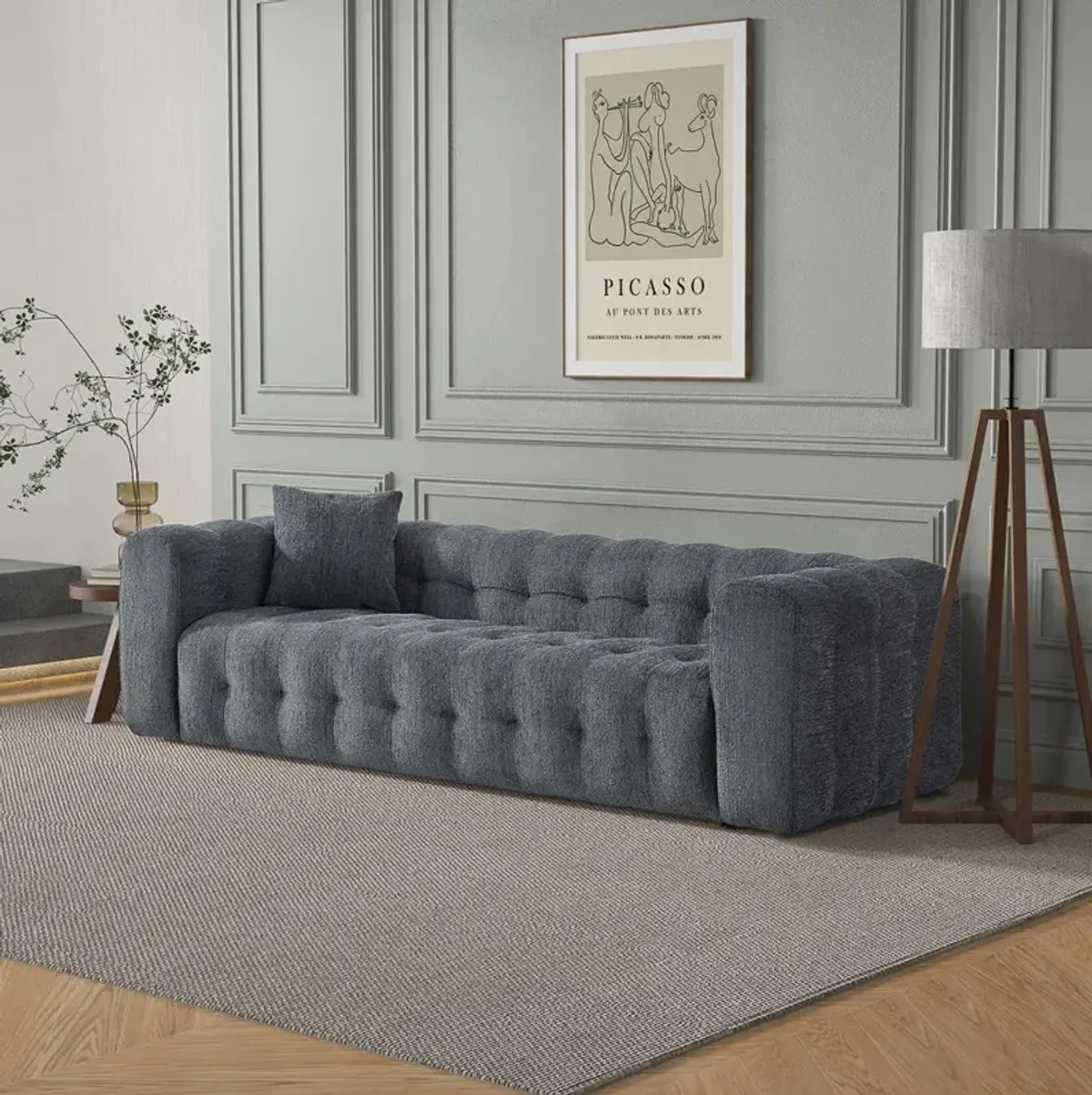 Marceille Modern Boucle Sofa in Dark Gray