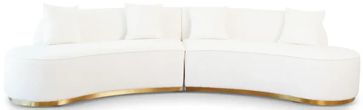 Otto Ivory Boucle Curvy Sofa