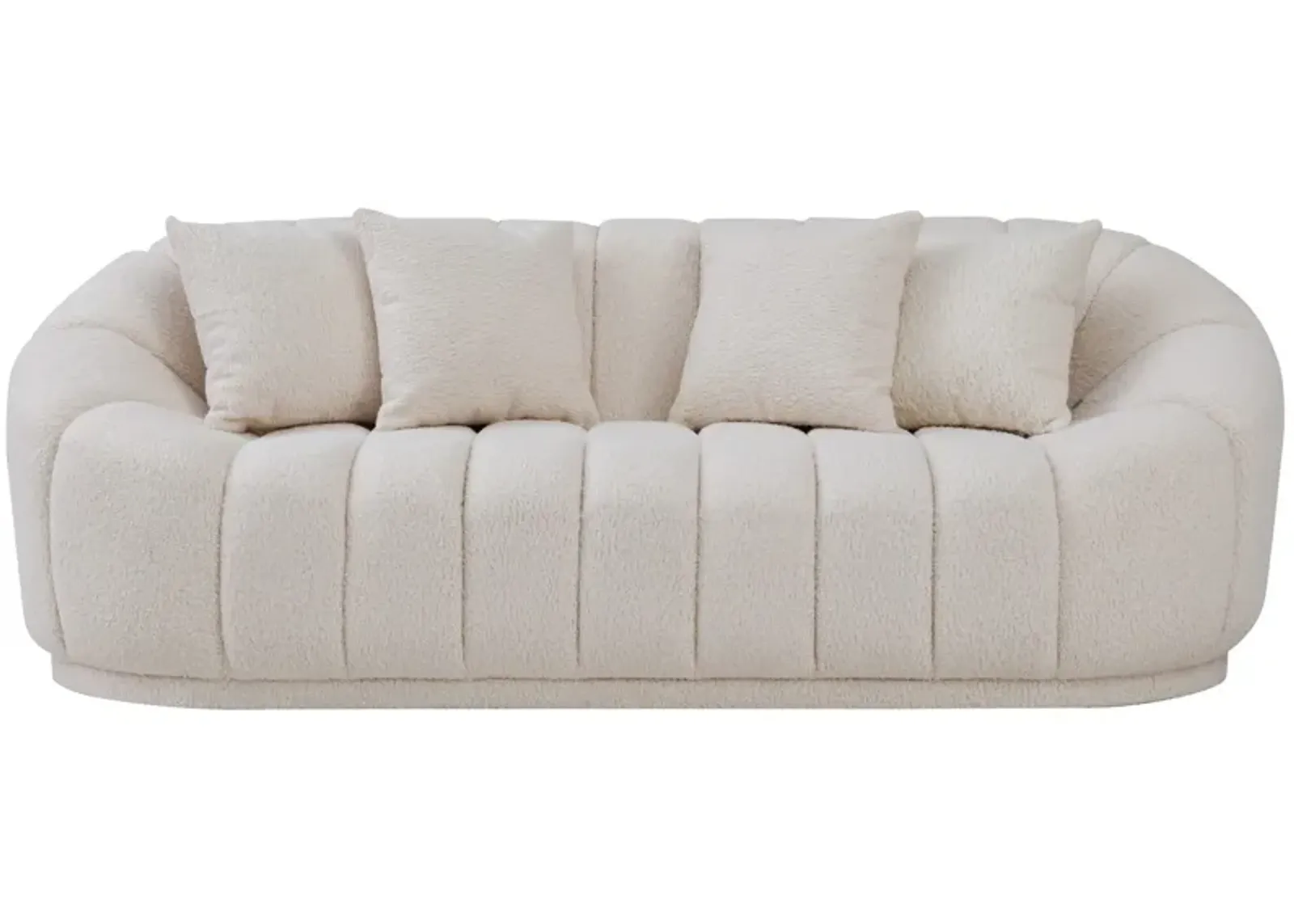 Forrester Sofa Modern Japandi Style Tight Back White Boucle