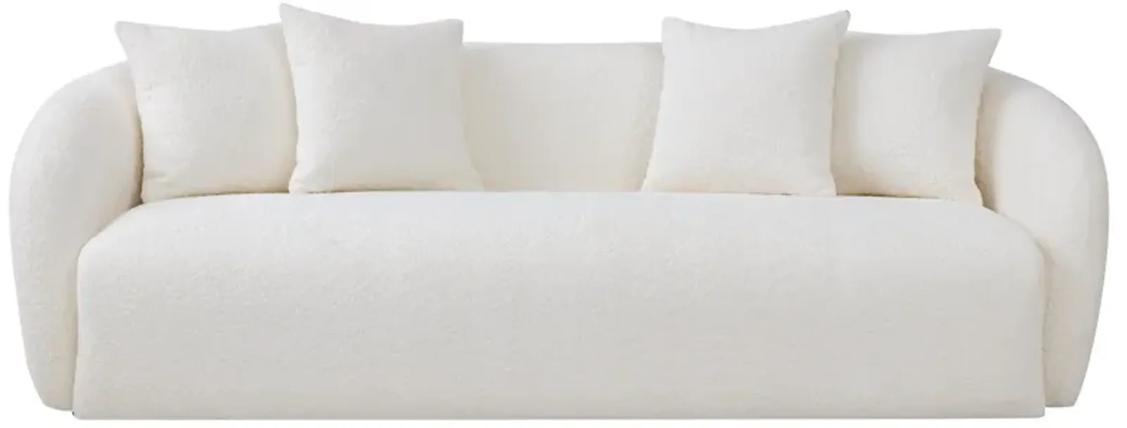 Lidia Ivory Boucle Japandi Style Sofa