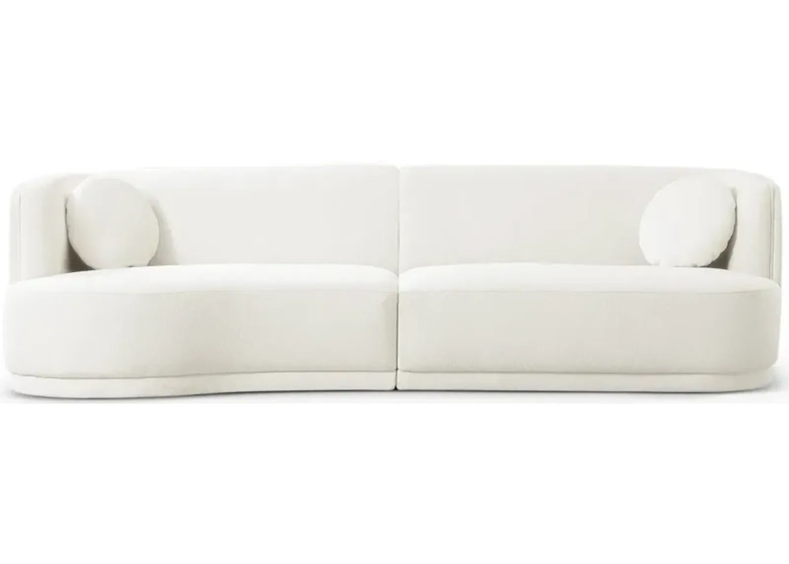 Paris Japandi Curvy White Boucle Sofa