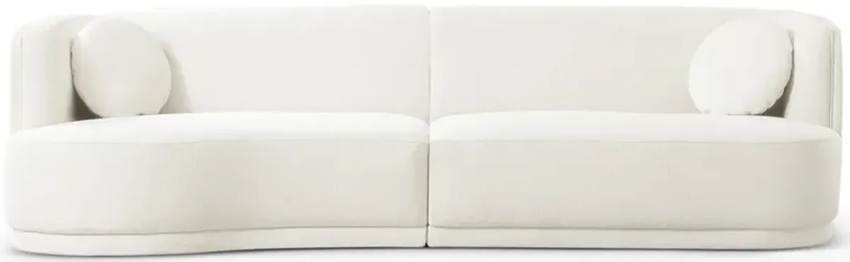 Paris Japandi Curvy White Boucle Sofa