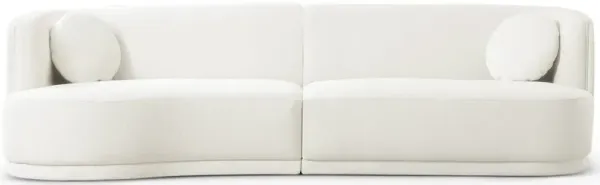 Paris Japandi Curvy White Boucle Sofa