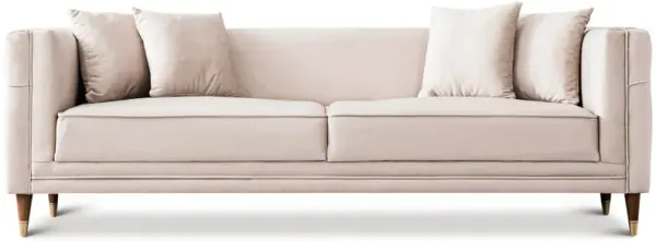 Mara Light Cream Velvet Sofa