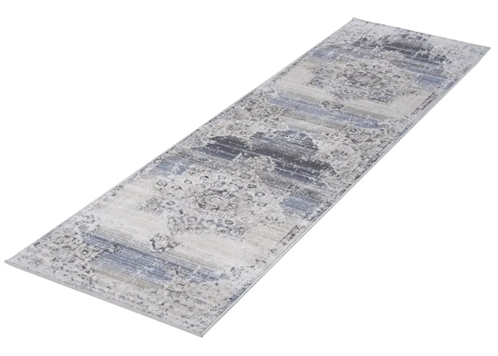 Payas Cream-Blue Runner Rug Size 2'2'' x 8'