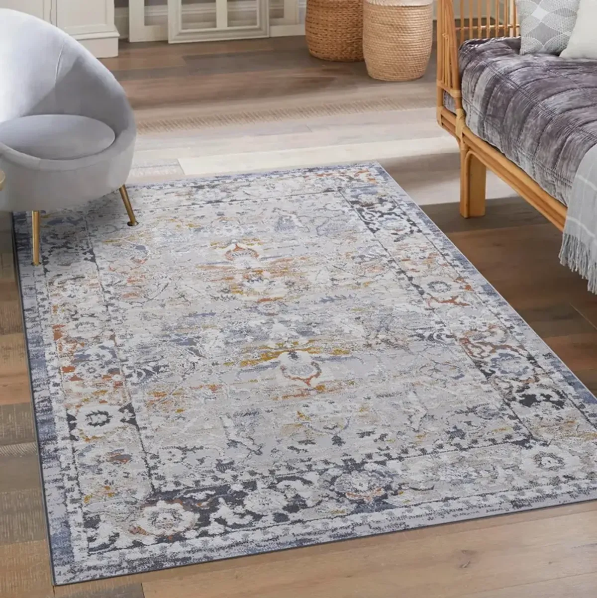 Payas Ivory - Grey Rug Size 5'3'' x 7'6''