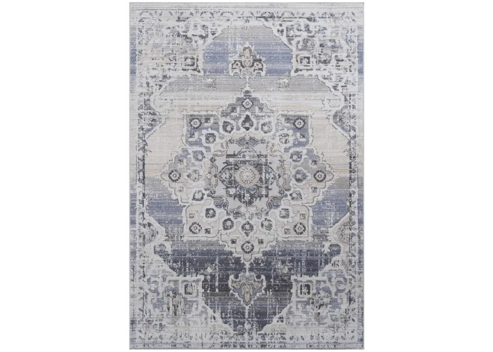 Payas Cream - Blue Rug Size 5'3'' x 7'6''